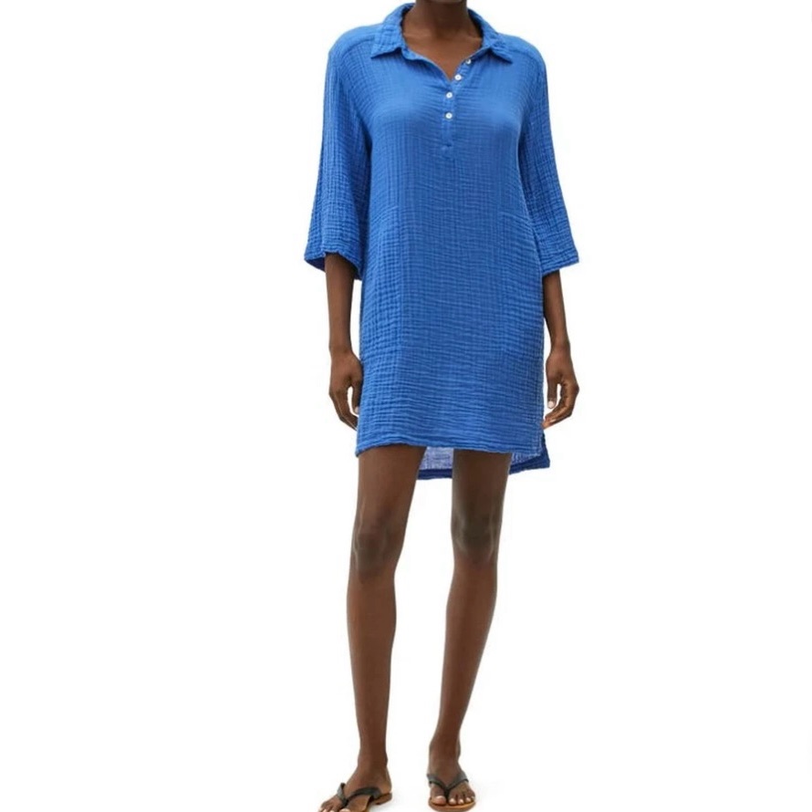 Michael Stars Los Angeles Blue Cecily Gauze Dress Women's Xs 0-2